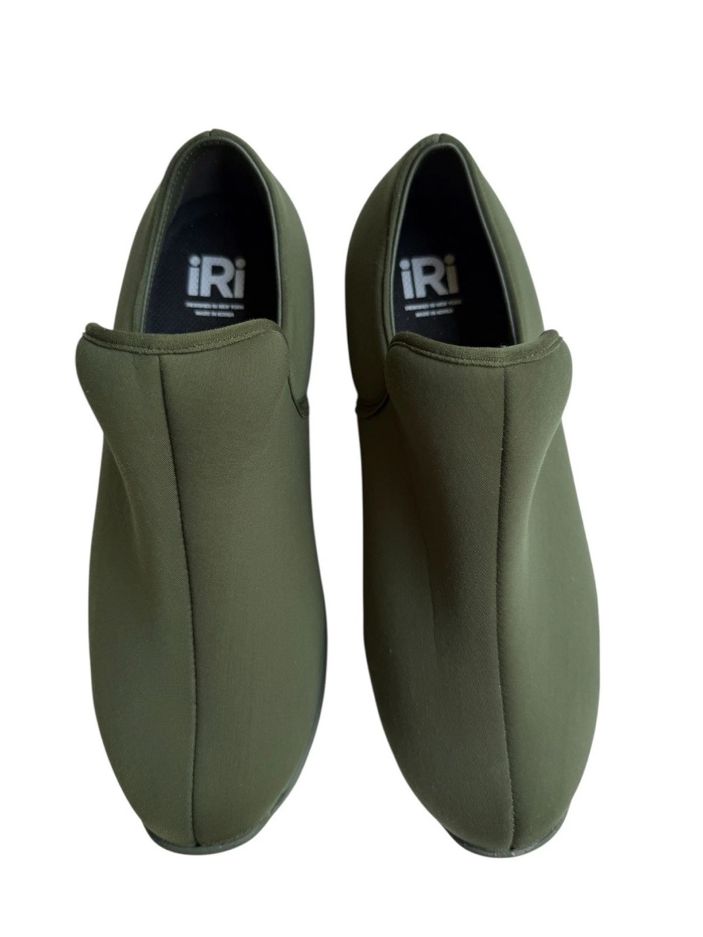 IRI NYC Wes Low Top Neoprene Platform Olive Green Platform Slip On Sneakers Sz 6 - Picture 3 of 7